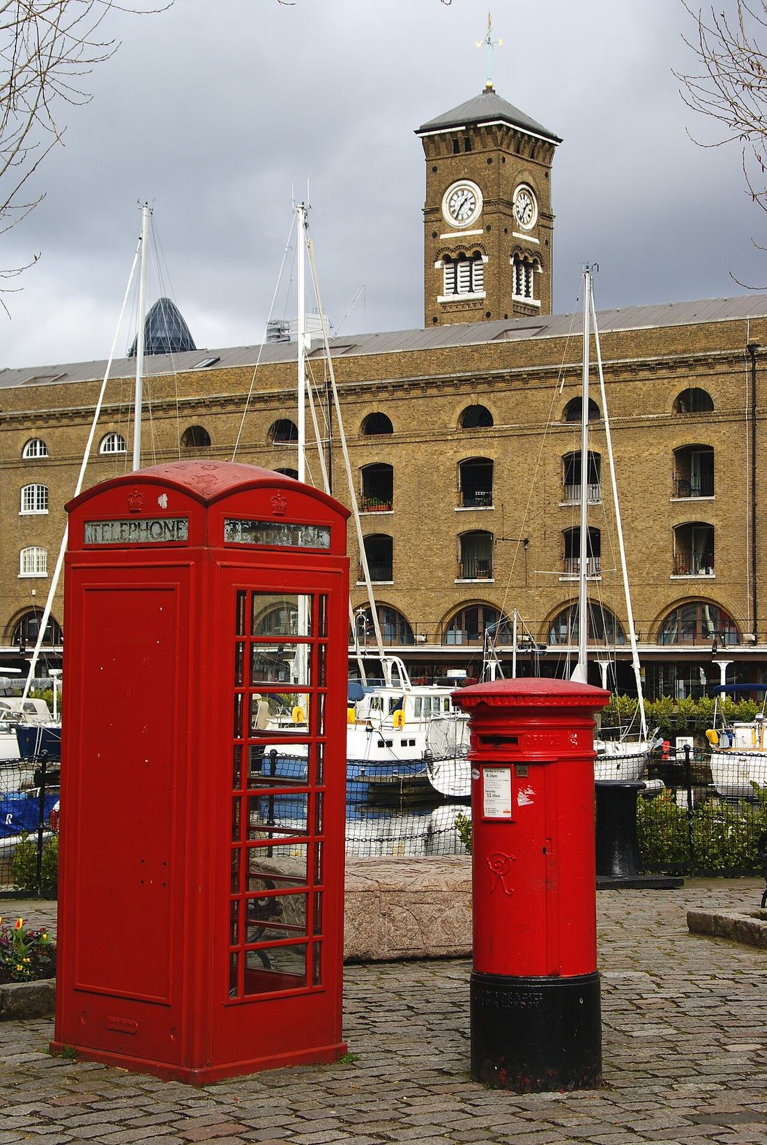 A post box at St Katharine Docks in London