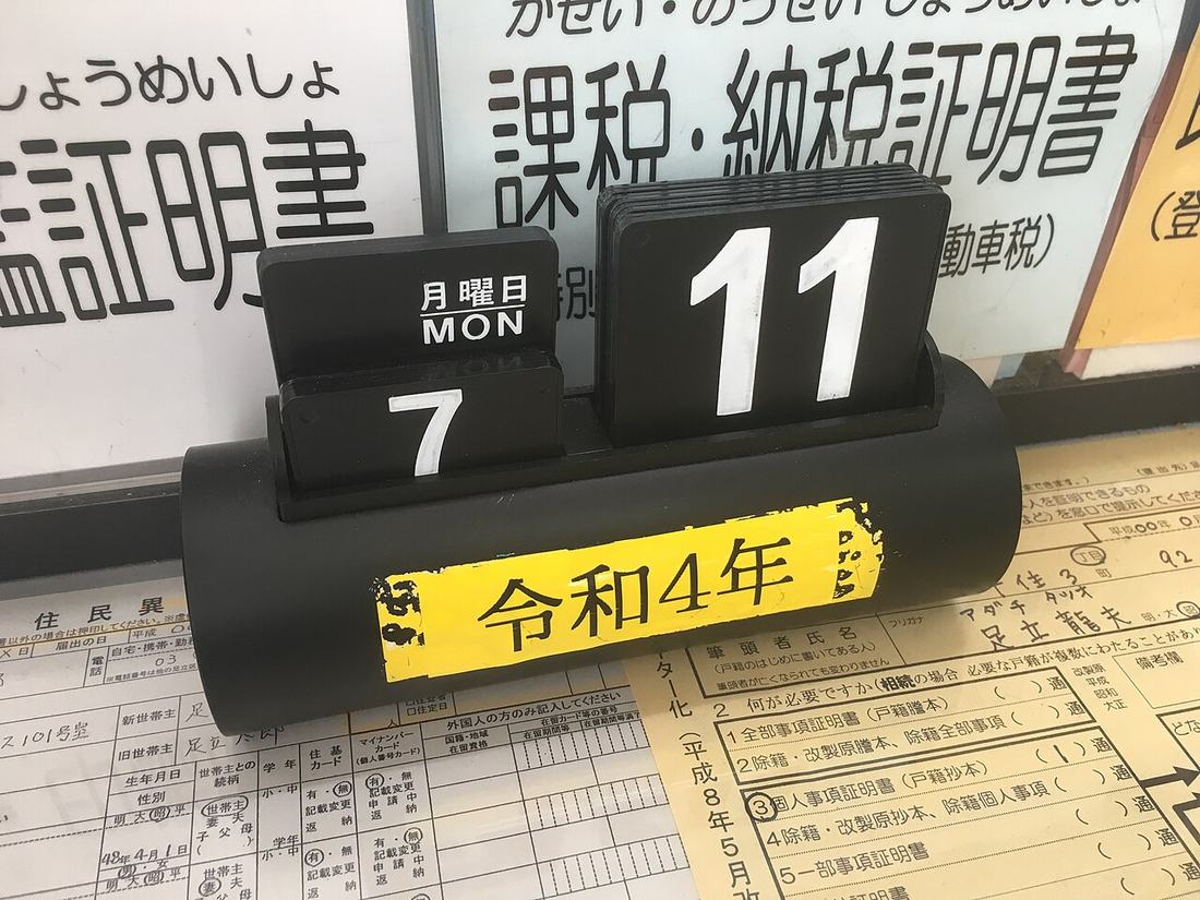A desk calendar