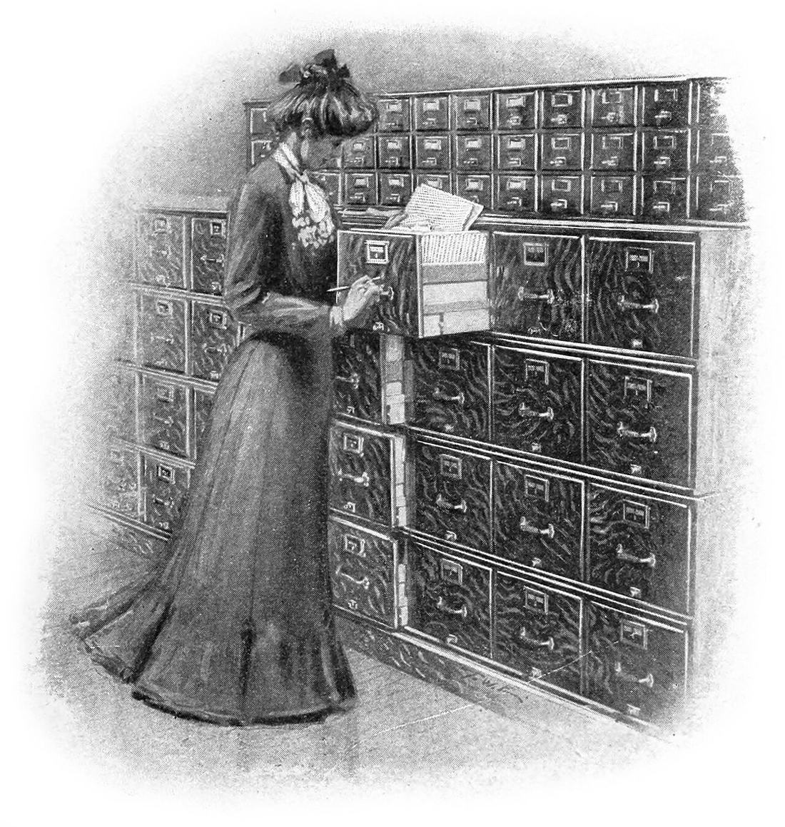 A vertical filing cabinet from 1903